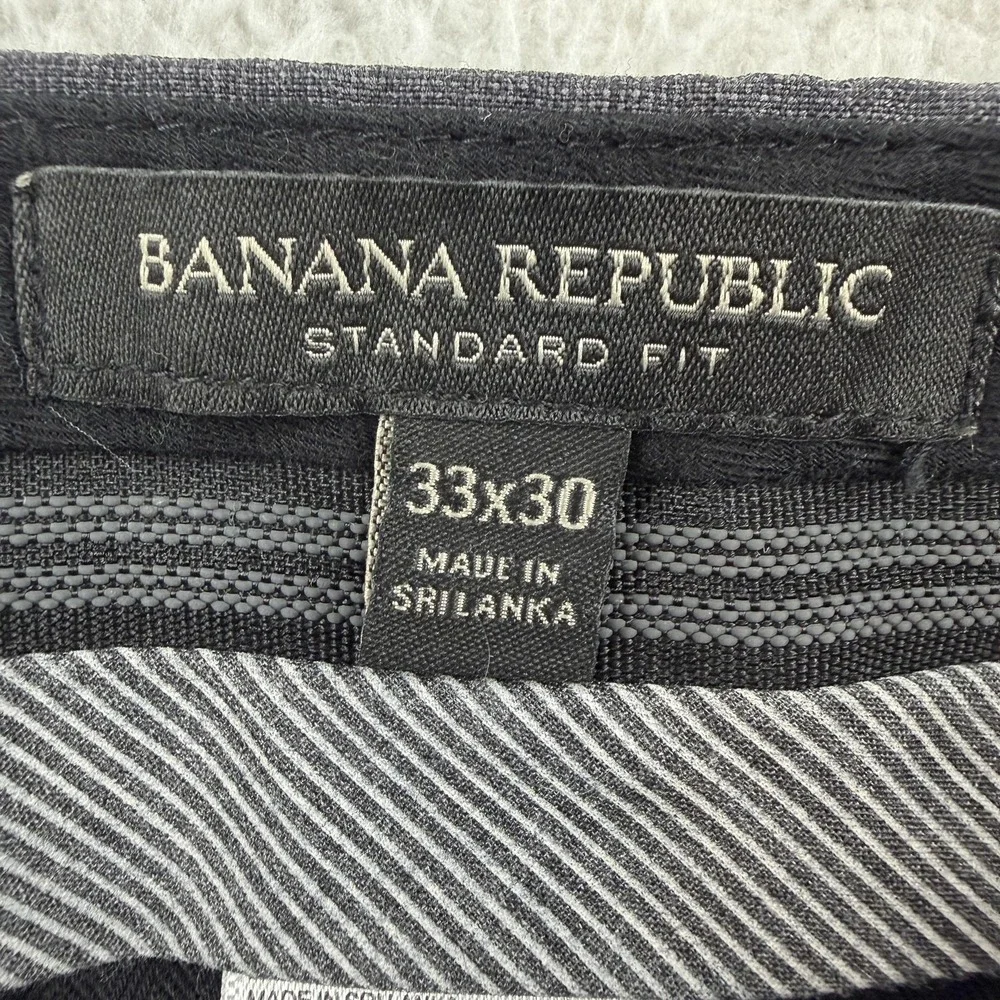 Banana Republic Dress Pants Mens 33x30 Gray Regular Fit Wool Stretch Office Wear